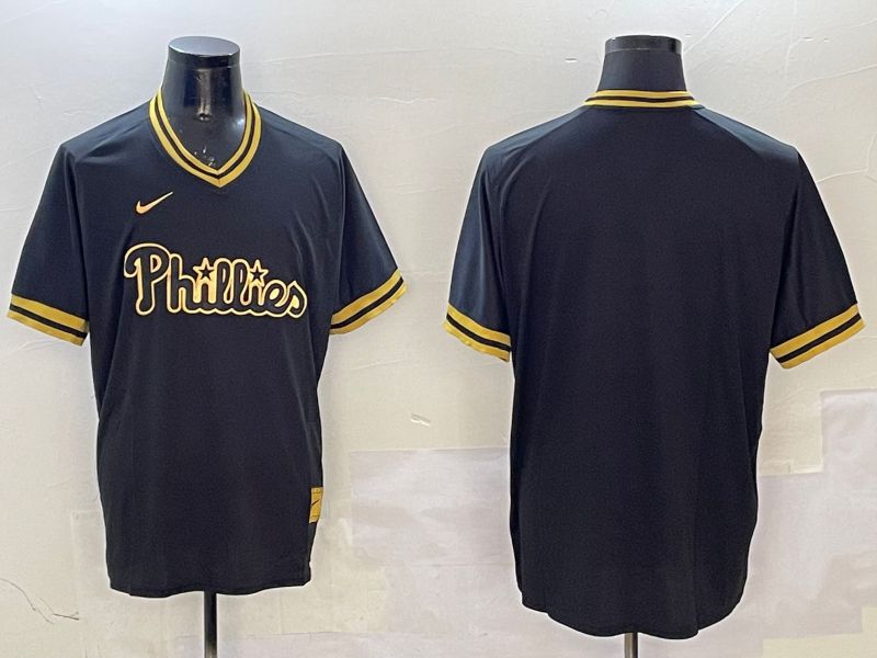 Men Philadelphia Phillies Blank Black Gold Game 2025 Nike MLB Jersey style 1->philadelphia phillies->MLB Jersey